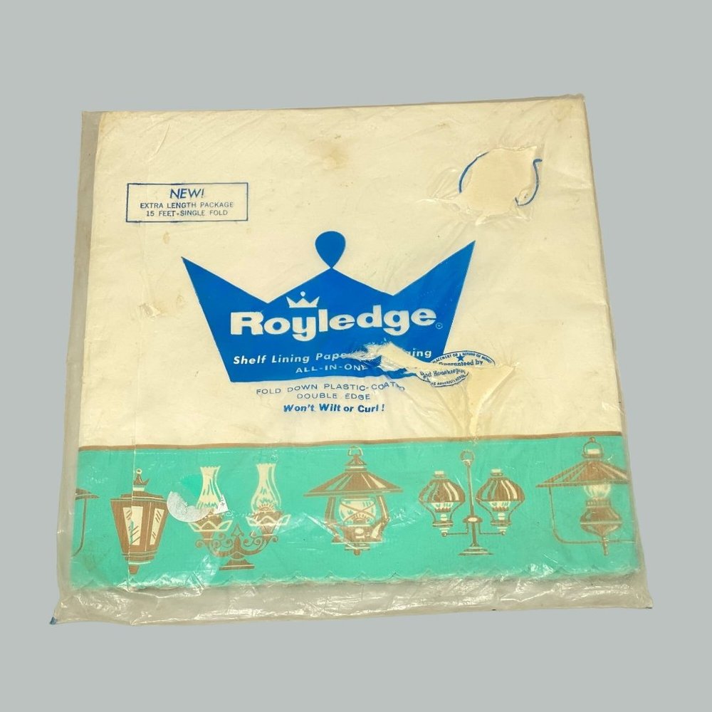 Vintage Royledge Shelf Lining and Edging Paper Lanterns Green/Gold USA
